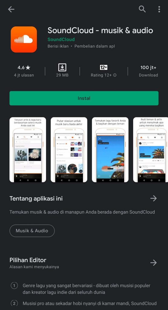 Aplikasi SoundCloud