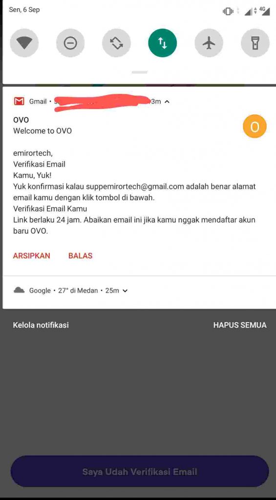 Verifikasi email anda