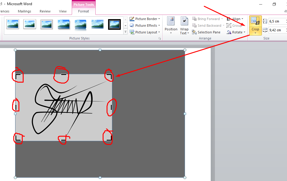 Crop/ potong foto tanda tangan 