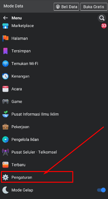 Masuk Ke Menu Pengaturan 