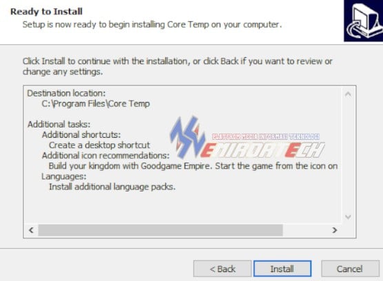 klik install core tamp