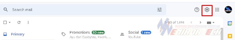 Klik Menu Settings Gmail